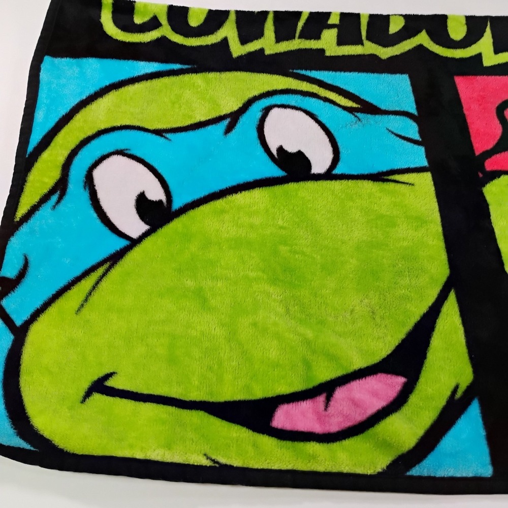 Vintage Nickelodeon Teenage Mutant Ninja Turtle Soft Throw Blanket Cowabunga - Picture 3 of 10